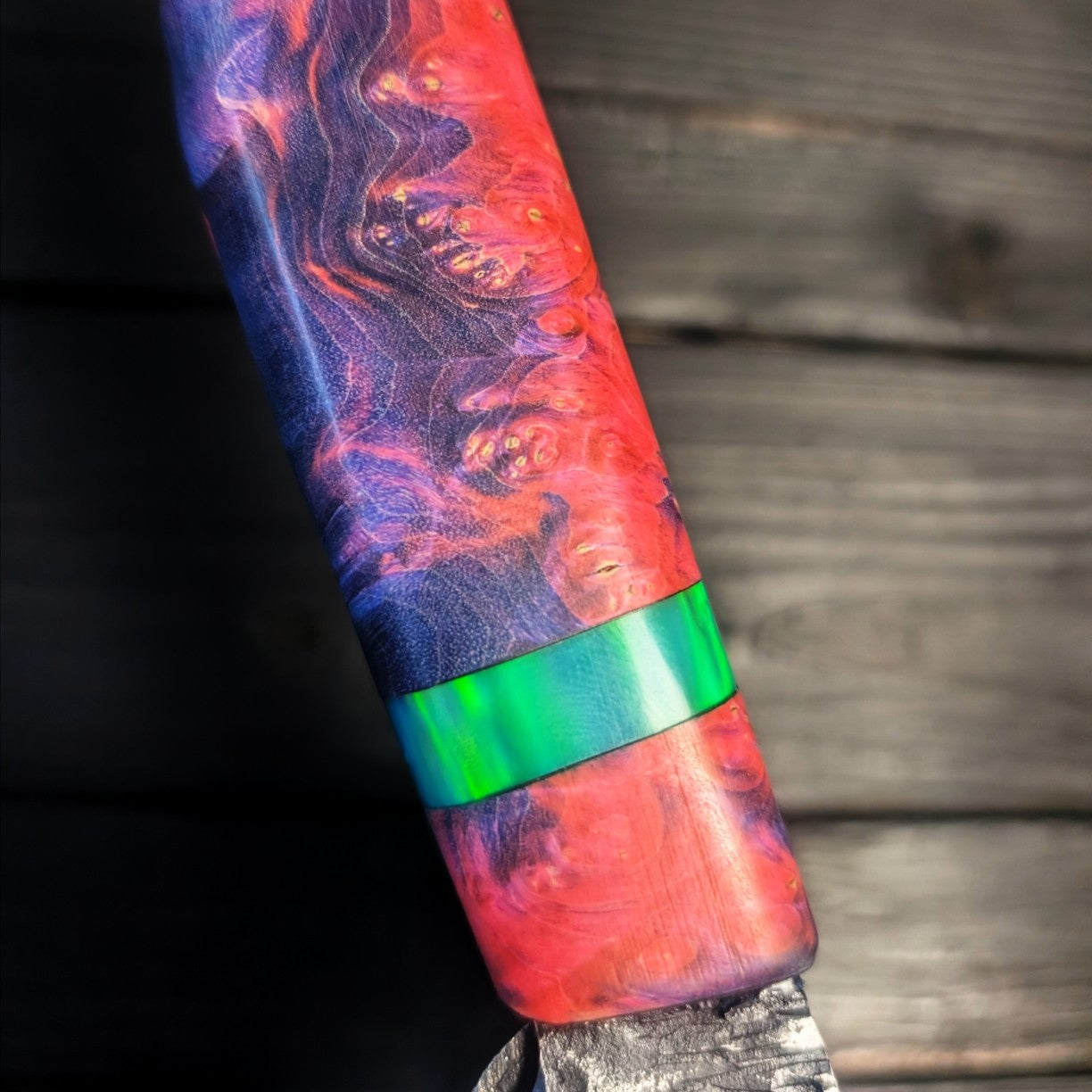 Chef knife - high carbon blade and synthetic opal spacer